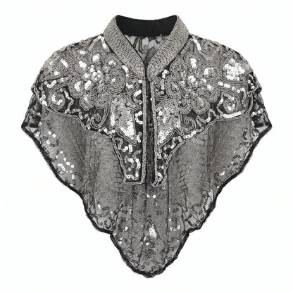 Cuello Joya Aura Lentejuelas Plateado