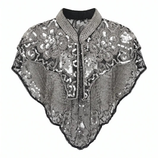 Cuello Joya Aura Lentejuelas Plateado