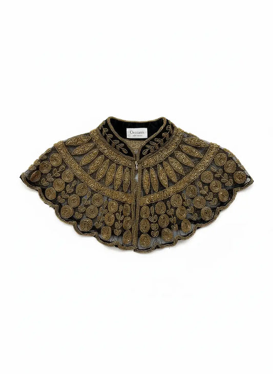 Cuello Joya Corona Negro y Dorado