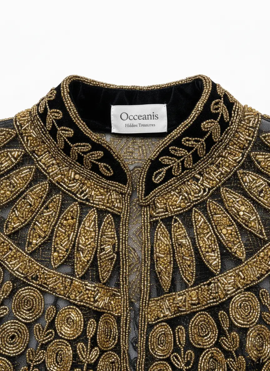 Cuello Joya Corona Negro y Dorado