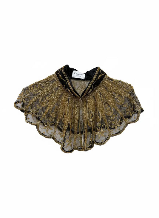 Cuello Joya Encanto Negro y Dorado