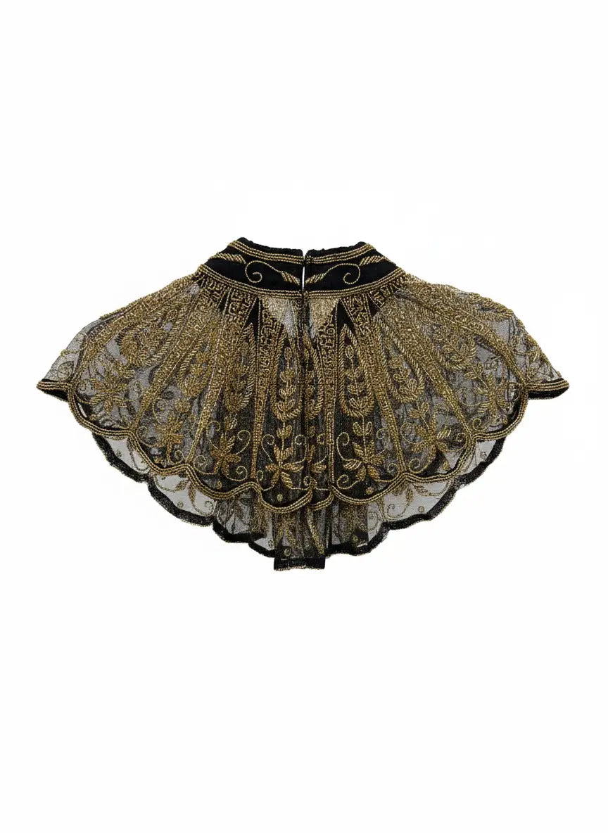Cuello Joya Encanto Negro y Dorado