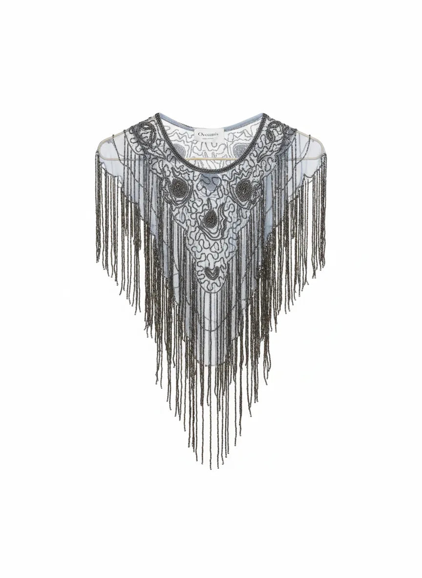 Cuello Joya Esencia Gris azulado y Cromo
