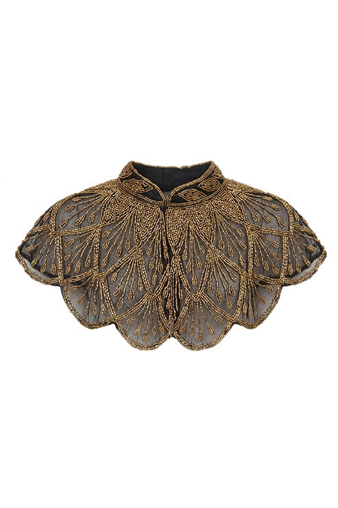 Cuello Joya Gatsby Negro y Dorado