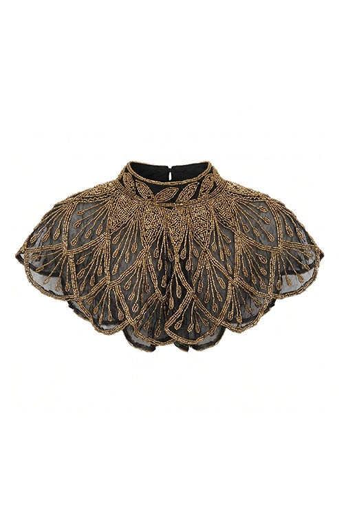 Cuello Joya Gatsby Negro y Dorado