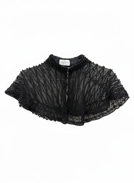 Cuello Joya Perlado Negro