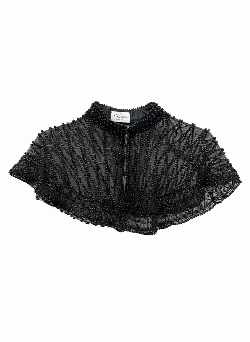 Cuello Joya Perlado Negro