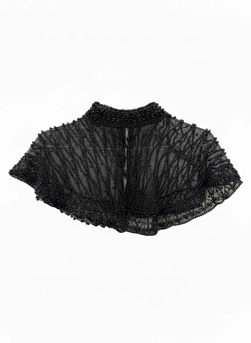 Cuello Joya Perlado Negro