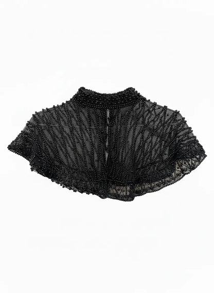 Cuello Joya Perlado Negro