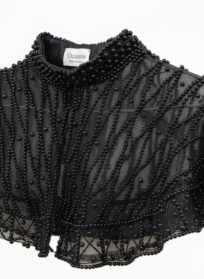 Cuello Joya Perlado Negro