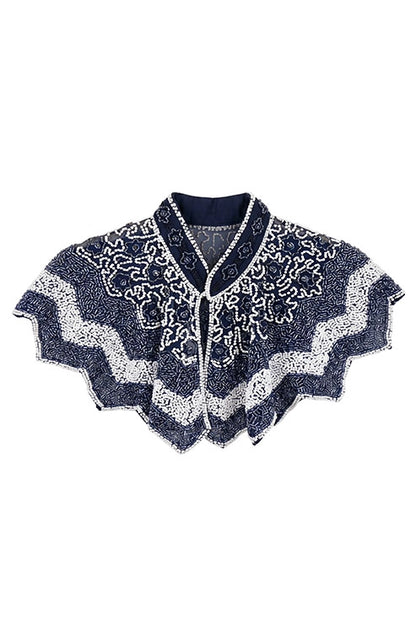 Cuello Joya Regina Azul cromo y Blanco