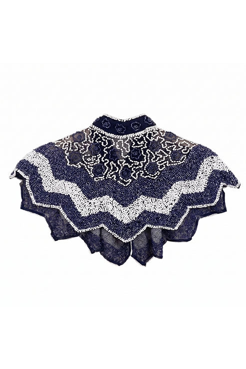 Cuello Joya Regina Azul cromo y Blanco