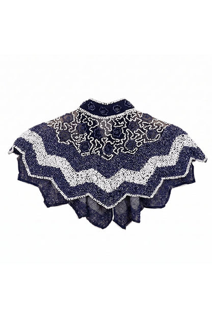 Cuello Joya Regina Azul cromo y Blanco