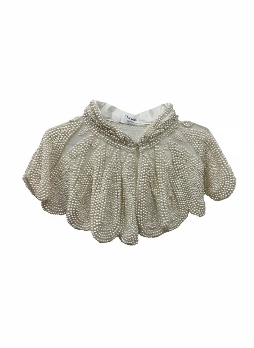 Cuello Joya White Nieves Perla Blanco