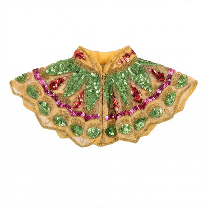 Cuello Joya Zardozi Amarillo, Verde y Rojo