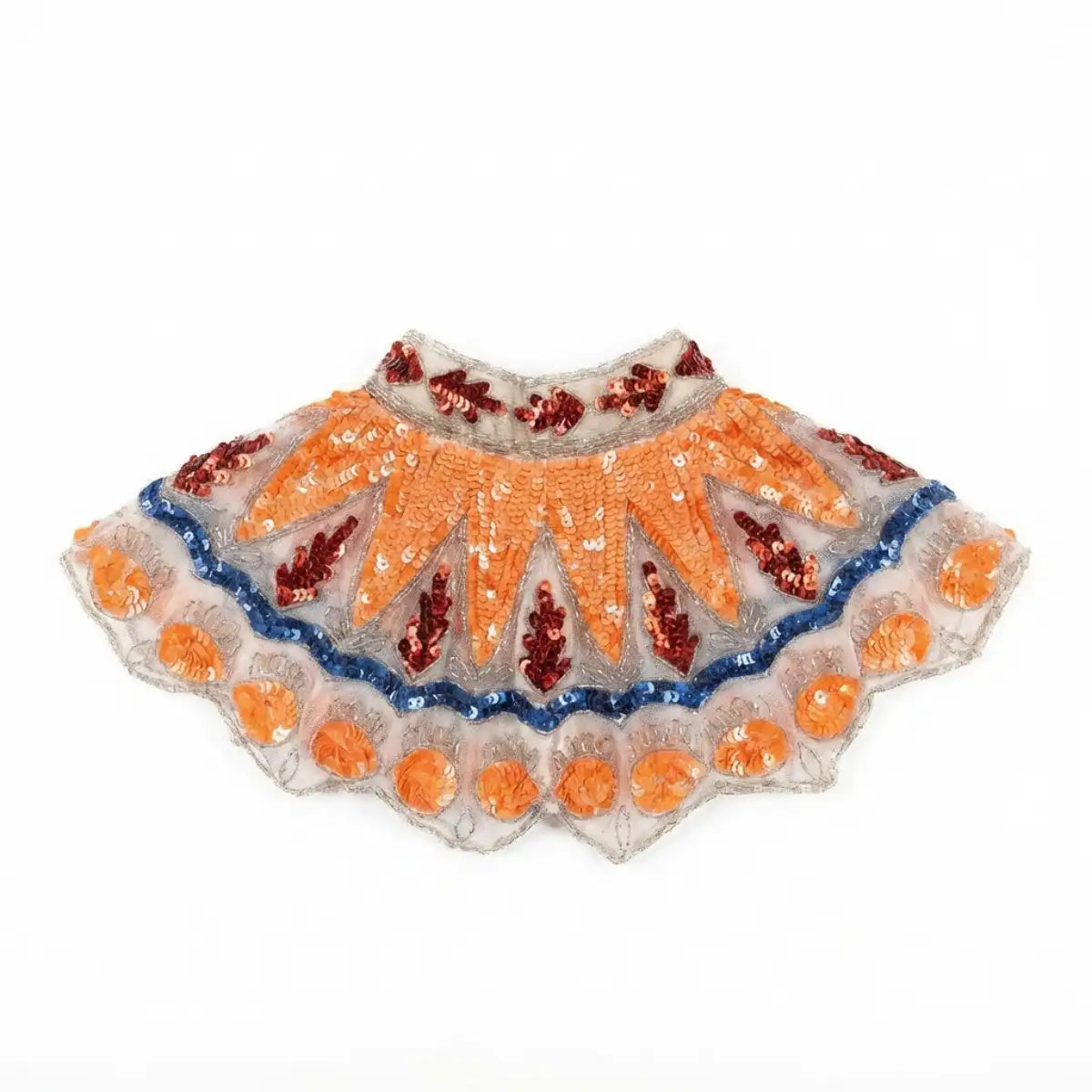 Cuello Joya Zardozi Beige, Naranja y Azul