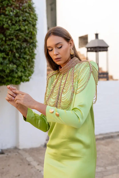 Cuello Red Joya Dorado Fucsia