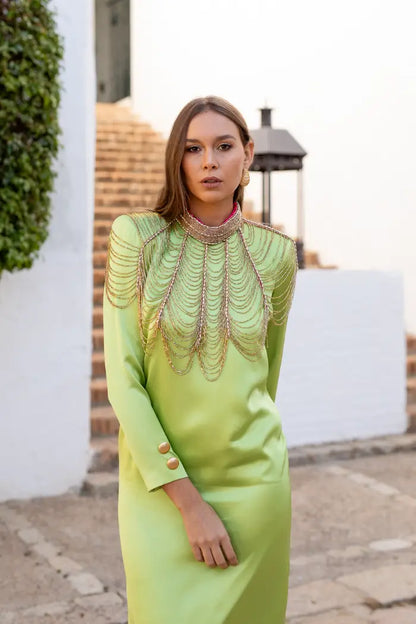 Cuello Red Joya Dorado Fucsia