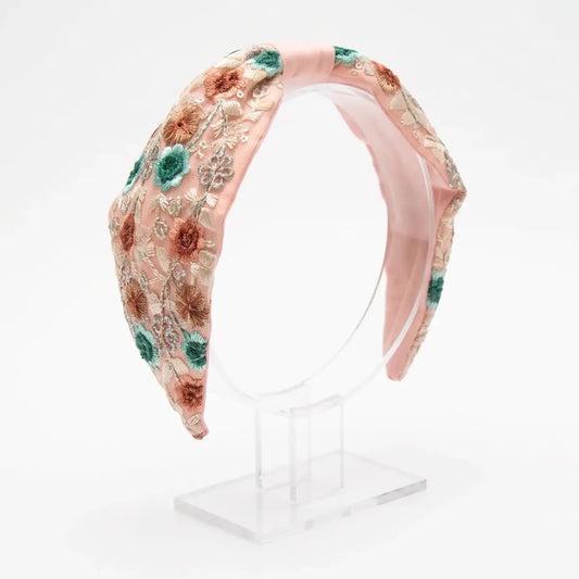 Diadema Nishat Rosa coral y Azul