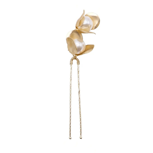Horquilla Enea Doble Flor Top Perla