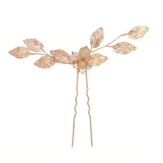 Horquilla Moño Manuela Hojas Beige