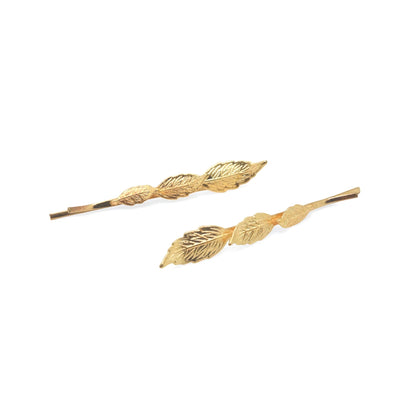 Horquillas 3 hojas Silvestre Oro - par