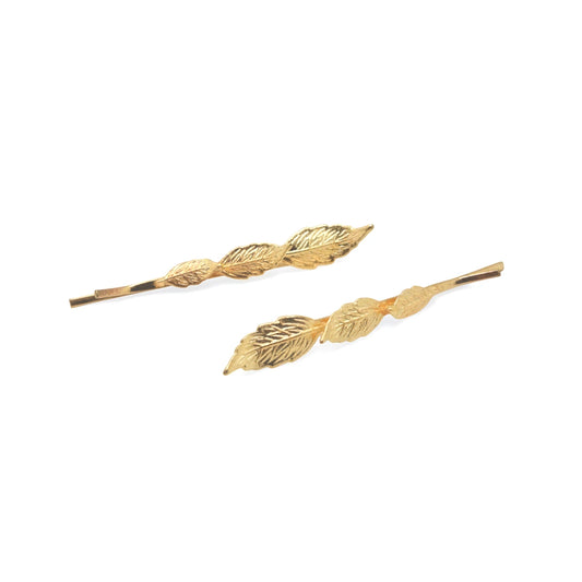 Horquillas 3 hojas Silvestre Oro - par