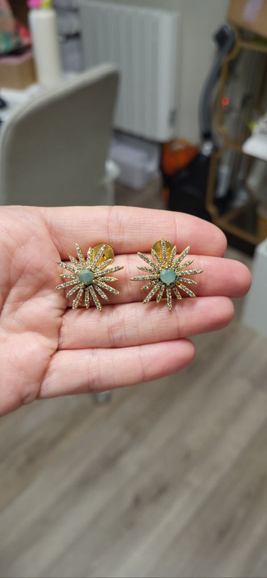 Matrix Pendientes Estrella Polaris Amazonita Shine
