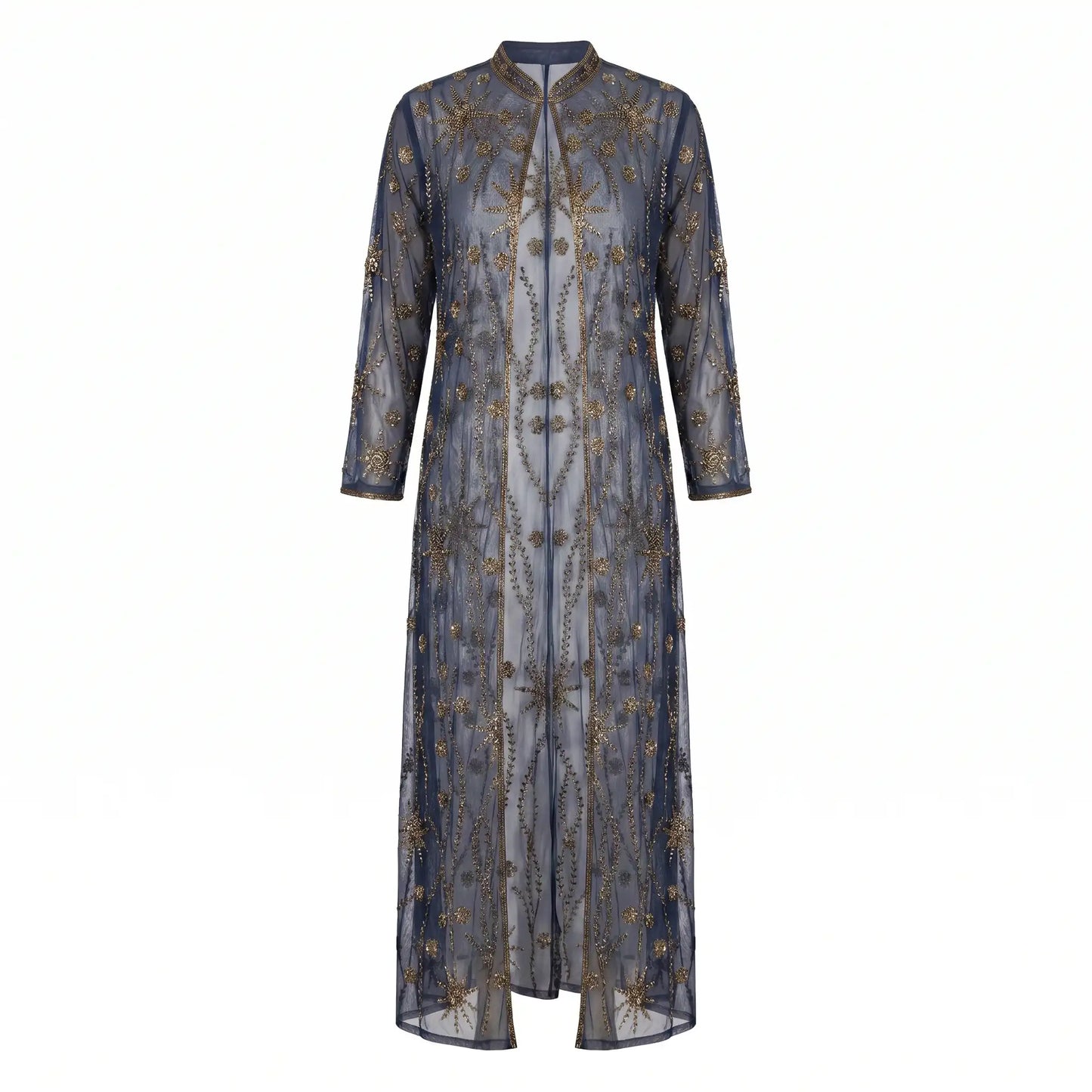 Kaftan Largo Joya Firmamento Azul y Dorado