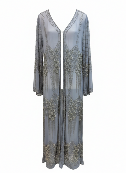 Kaftan Largo Joya Gris y Plateado