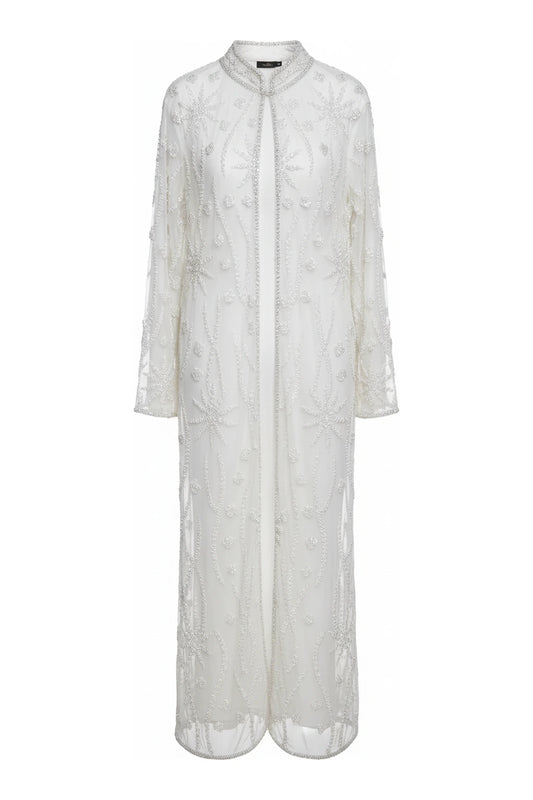 Kaftan Largo Joya Firmamento Blanco