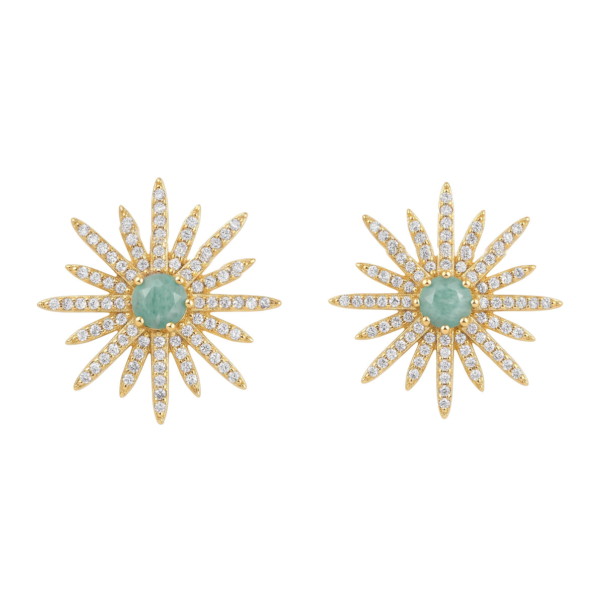 Matrix Pendientes Estrella Polaris Amazonita Shine
