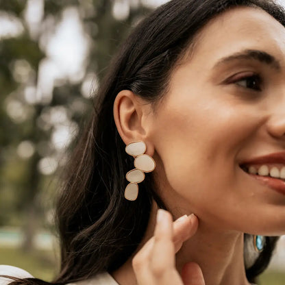 Matrix Pendientes Genís Big Blanco Nácar