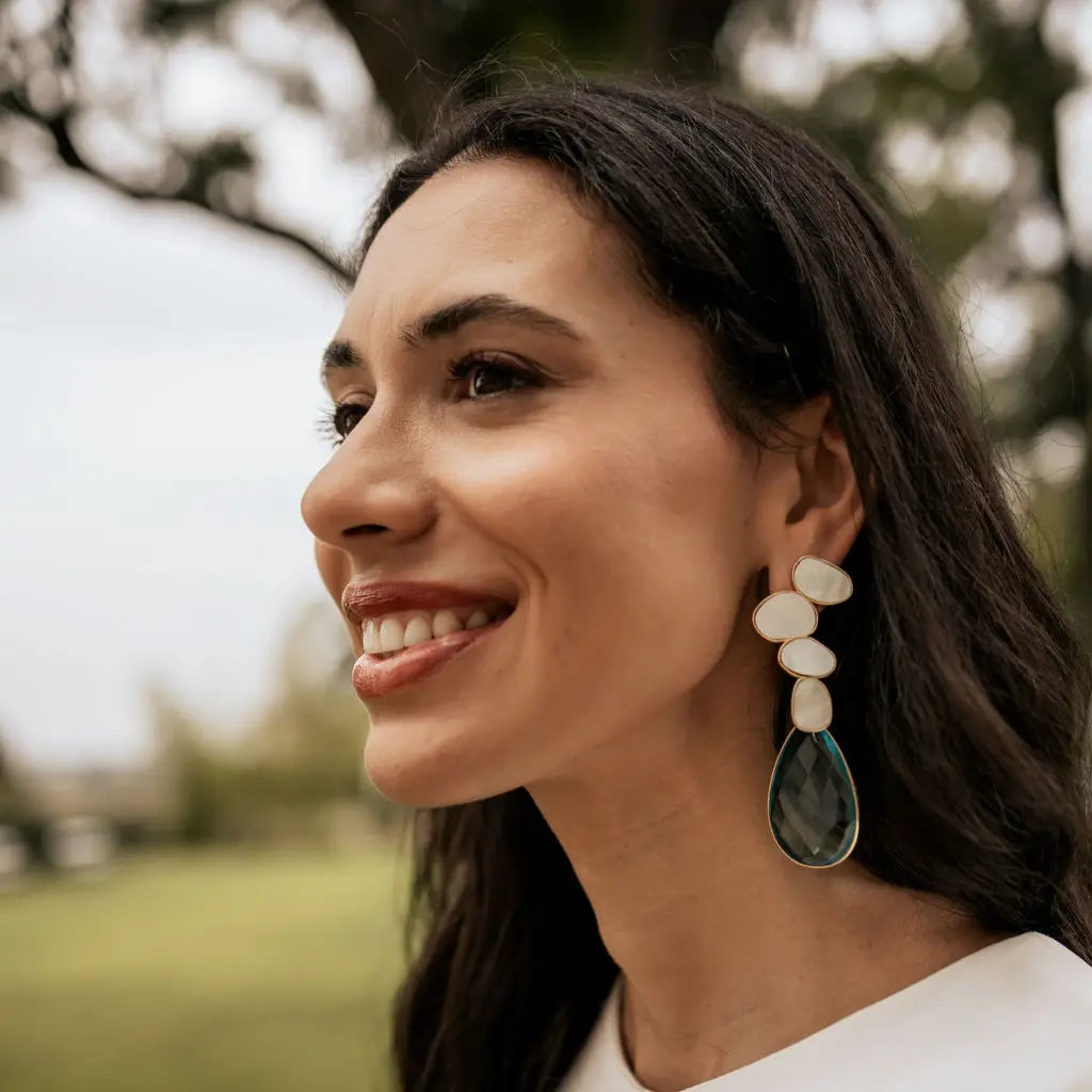 Matrix Pendientes Genís Big Blanco Nácar