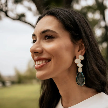 Matrix Pendientes Genís Big Blanco Nácar