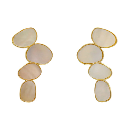 Matrix Pendientes Genís Big Blanco Nácar