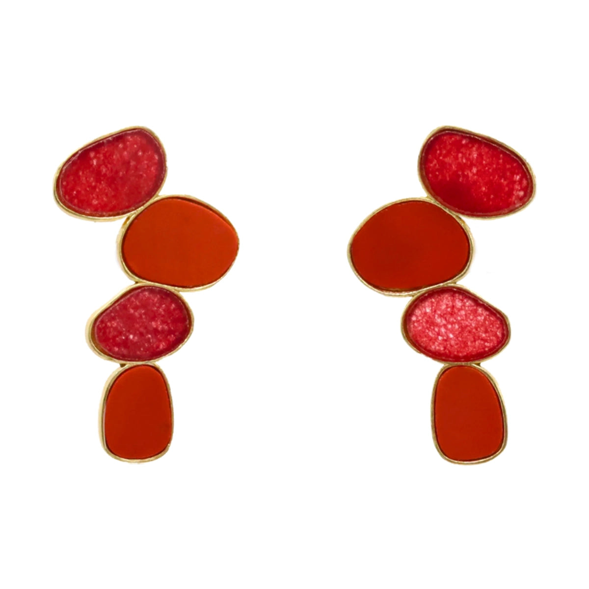 Matrix Pendientes Genís Big Rubí y Rojo coral