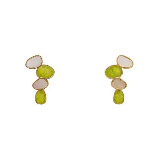Matrix Pendientes Genís Small Ed. Limitada Blanco Nácar y Verde Lima