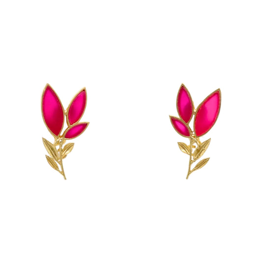 Matrix Pendientes Leaves Fucsia