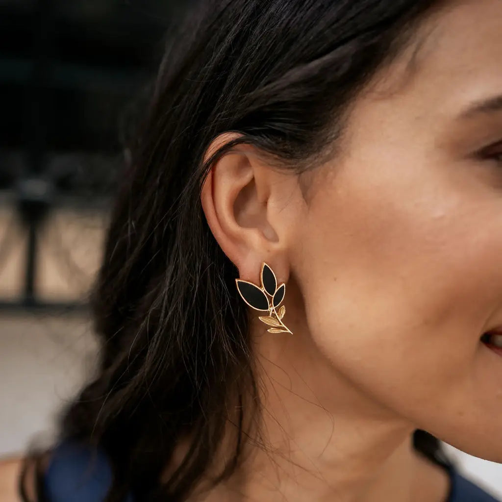 Matrix Pendientes Leaves Negro