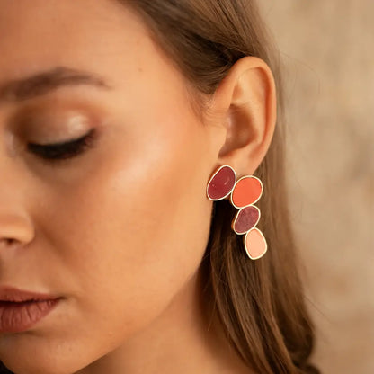 Matrix Pendientes Genís Big Rubí y Rojo coral