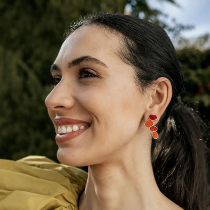 Matrix Pendientes Genís Small Rubí y Rojo coral