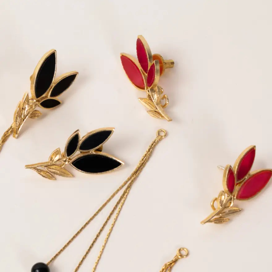 Matrix Pendientes Leaves Negro