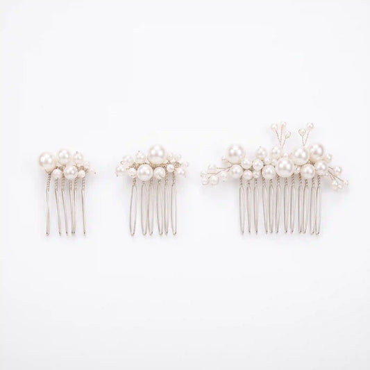 Pack 3 Peinecillos Perlas Cosmio Plata
