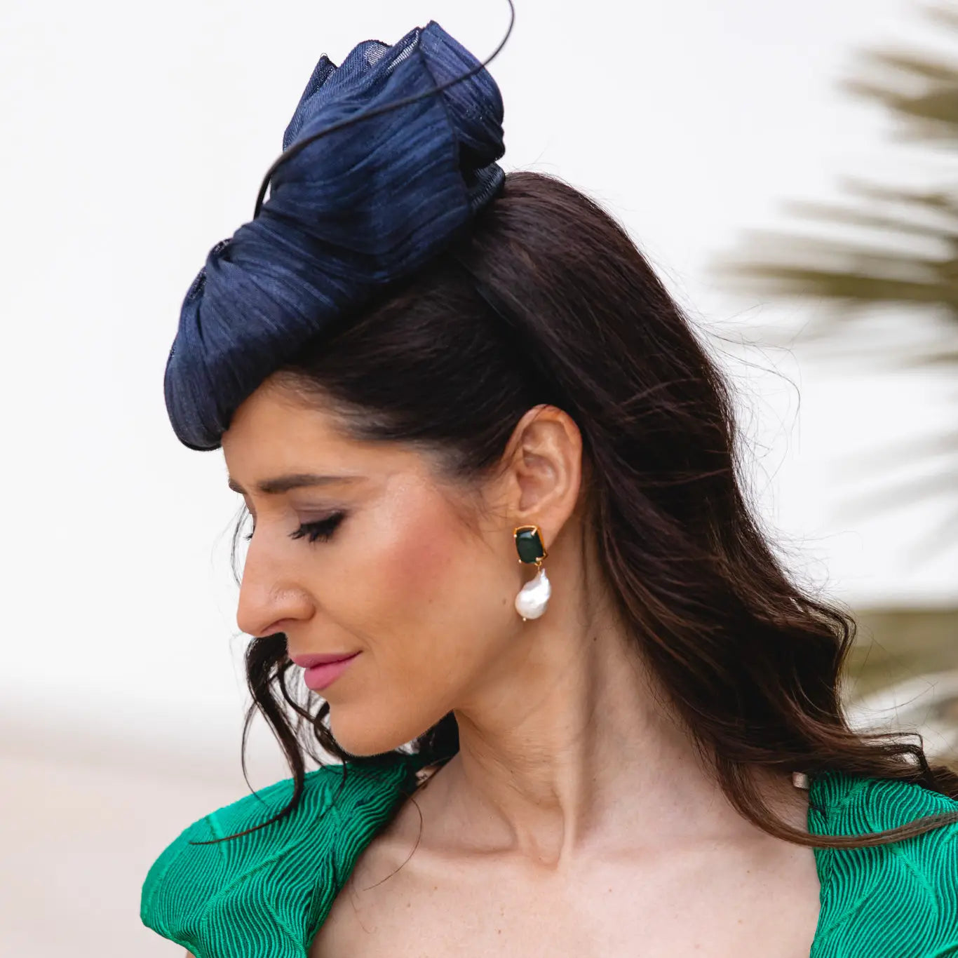 Green Tide and Pearl Earrings