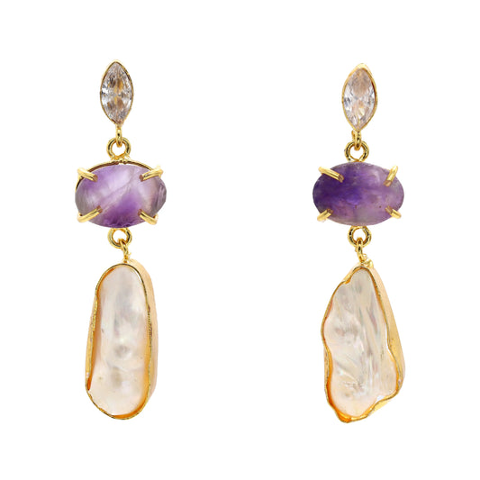 Pendientes Nula Morado y Perla