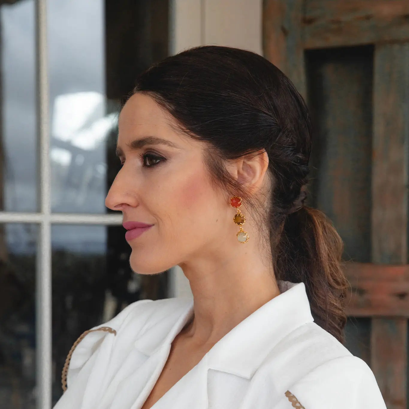 Pendientes Triología Naranja, Marrón y Verde prenita