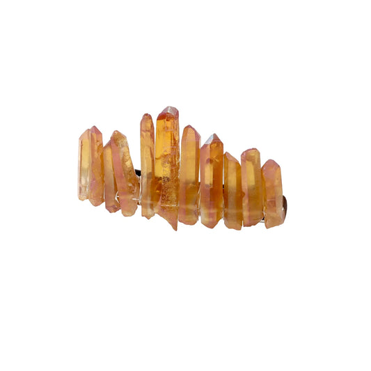 Pasador Prisma Cristales Naranja Ocre