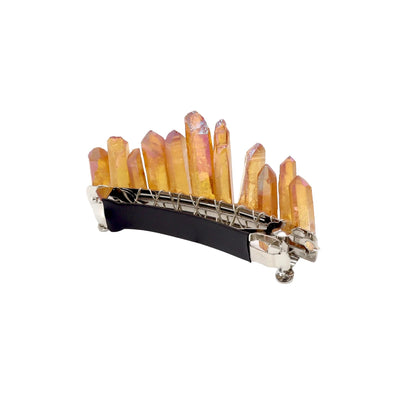 Pasador Prisma Cristales Naranja Ocre