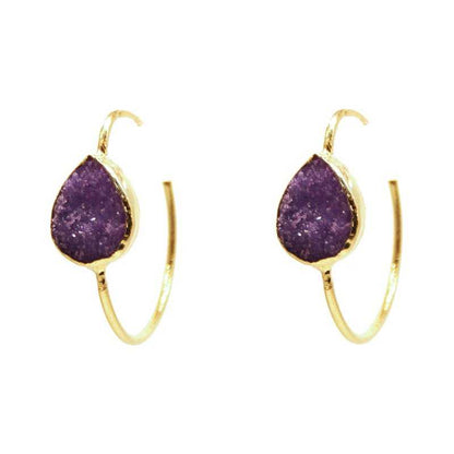 Pendientes Aros Malta Morado